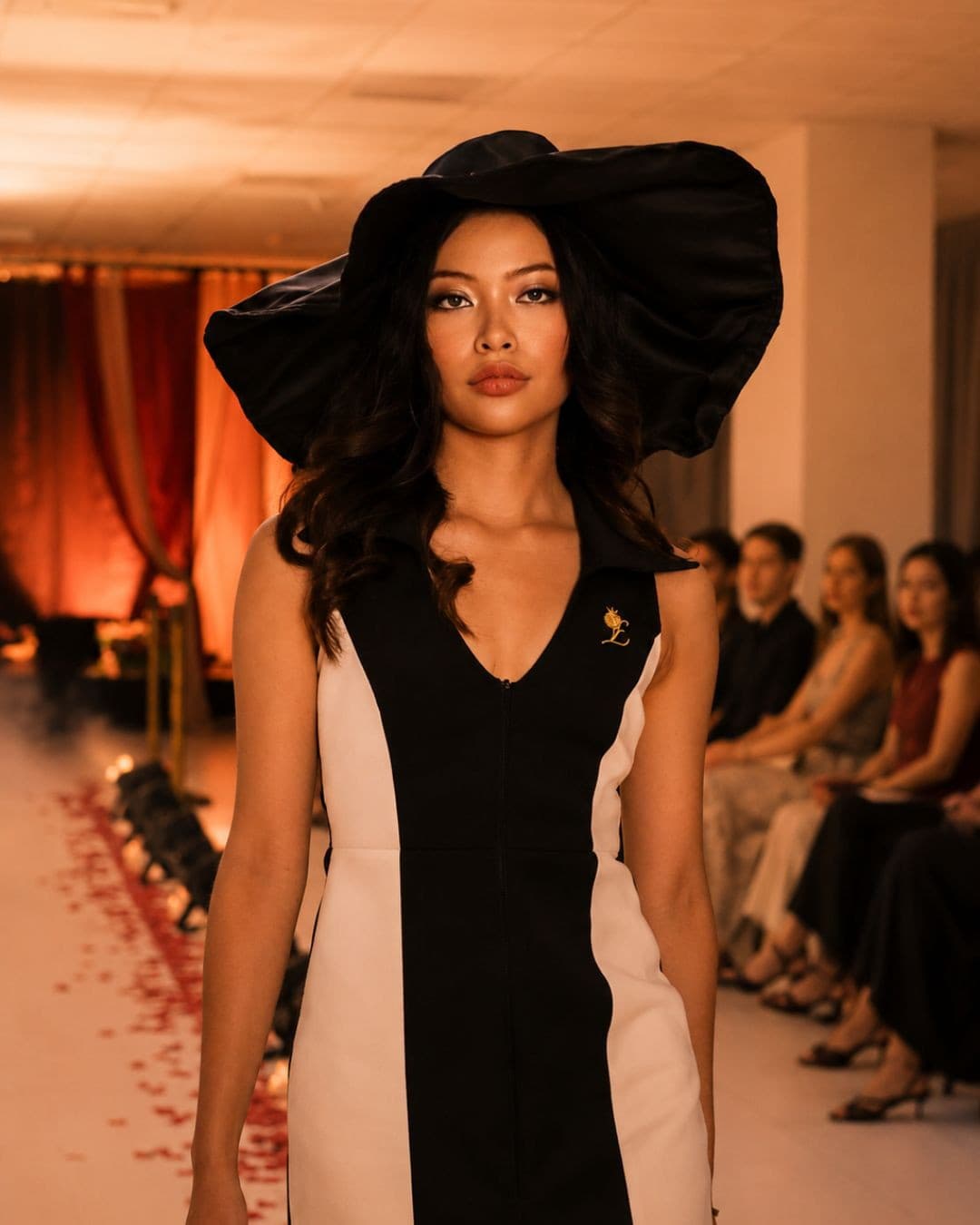 The Tuxedo Column on the runway at The Becoming Collection